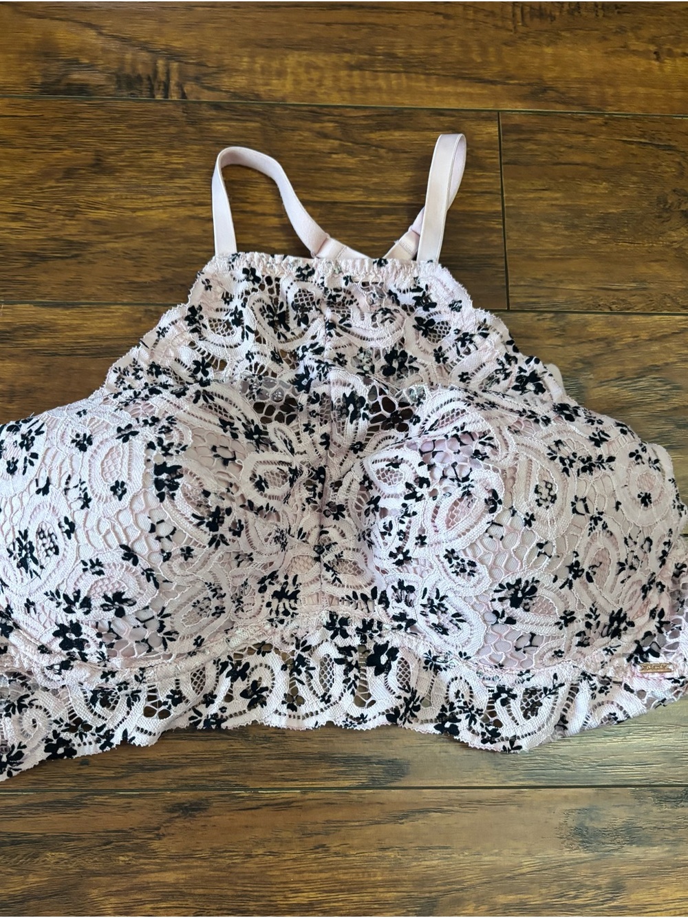 PINK Victoria's Secret Pink Floral Lace Lightly Padded Bralette